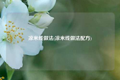 凉米线做法(凉米线做法配方)