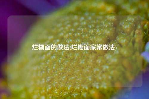 烂糊面的做法(烂糊面家常做法)