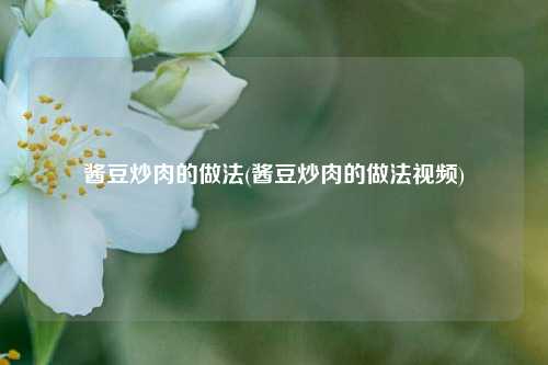 酱豆炒肉的做法(酱豆炒肉的做法视频)